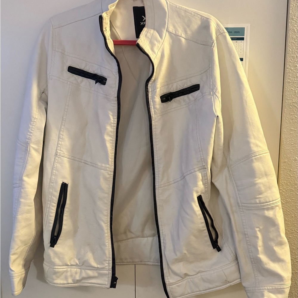 Men's White Jacket with Black Accents